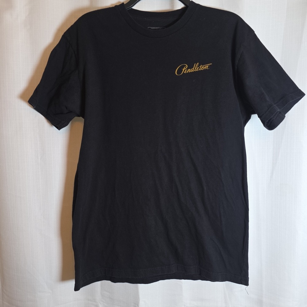 Pendleton T Shirt Men's L Black Graphic Aztec Logo Lightweight Cotton Crew Tee